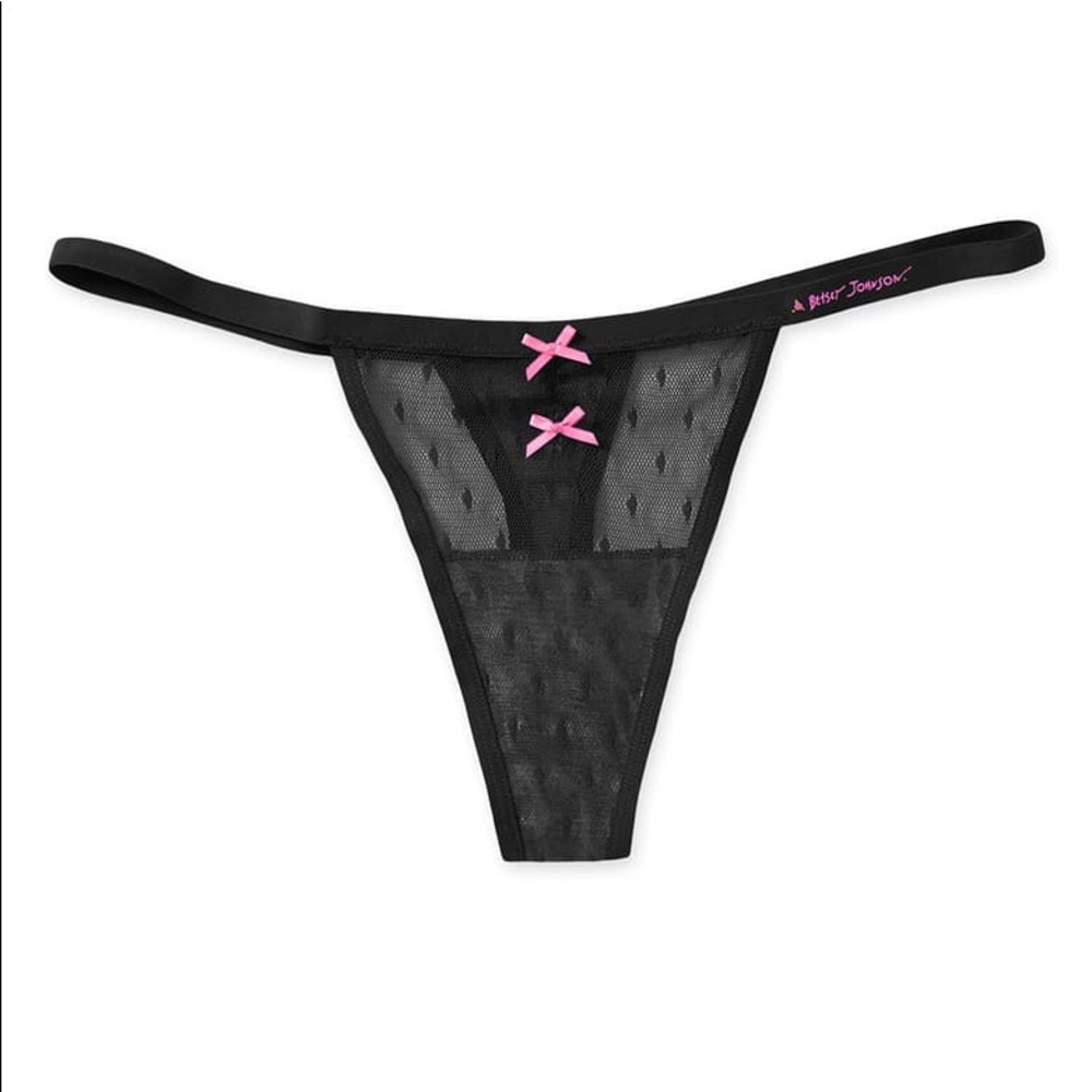 BETSEY JOHNSON HELENCA DOT LACE THONG ONE SIZE NWT